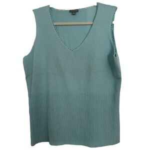 Ann Taylor Women’s Teal Sleeveless‎ Cashmere Sweater  Sz L